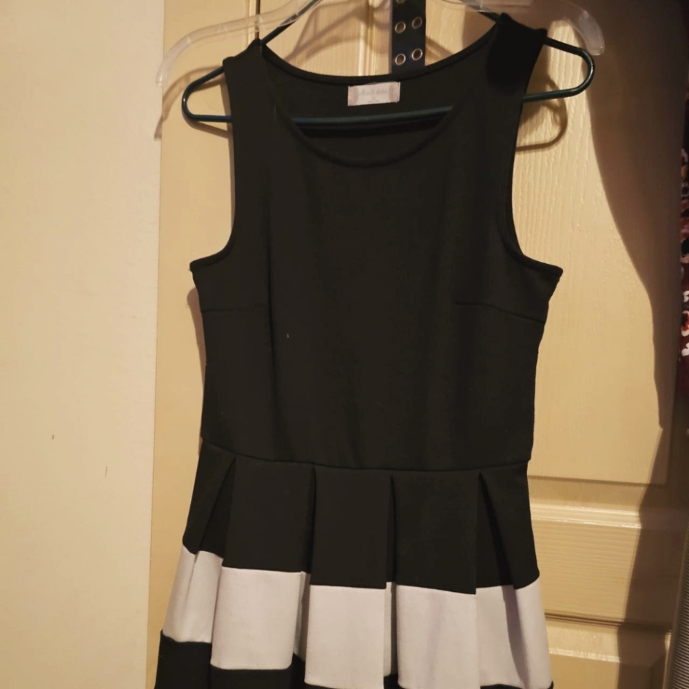 Black and white boating dress.